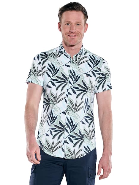 engbers Herren Kurzarm-Hemd gemustert , Hellgruen