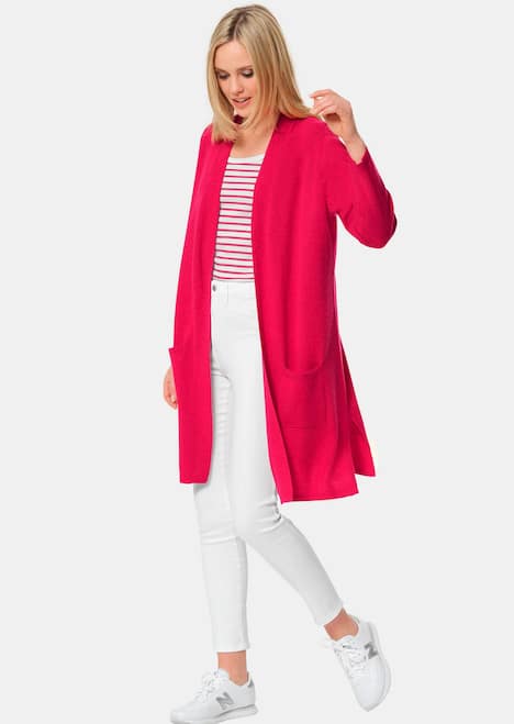 Modische Kaschmir-Longstrickjacke