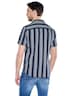 Herren Gestreiftes Overshirt in Strickoptik , Marineblau