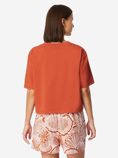 Schiesser Damen Pyjamaoberteil Mix Relax terracotta