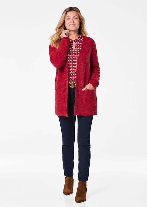 Legere Strickjacke aus Bouclégarn