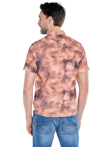 Herren Seerzucker Kurzarm-Hemd , Orange