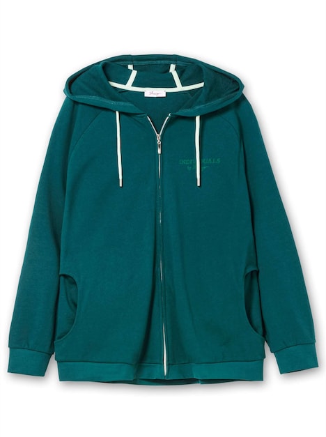 Kapuzensweatjacke Langarm Uni Mit Kapuze