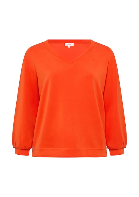 Scuba-Sweatshirt mit V-Ausschnitt