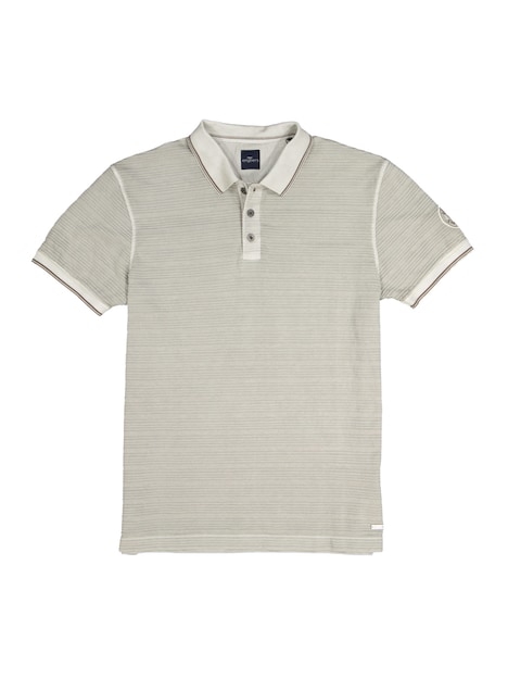 Herren Polo-Shirt strukturiert , Braunbeige