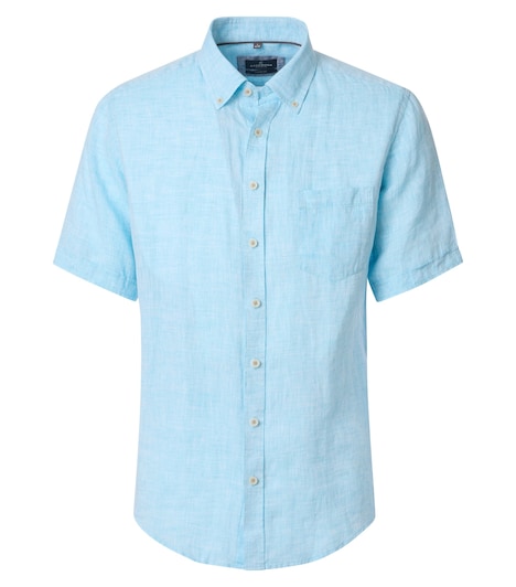 Leinenhemd Kurzarm uni Casual Fit