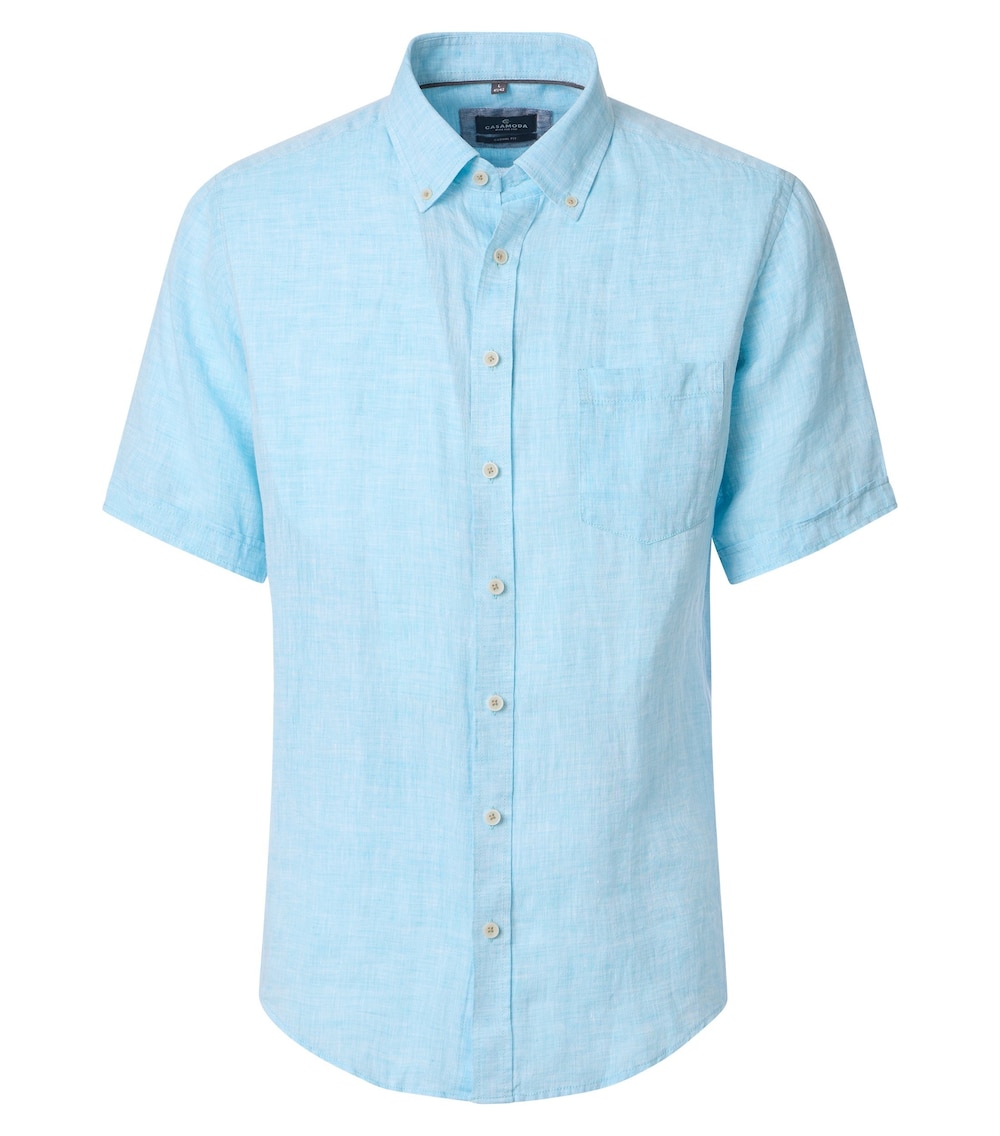 Leinenhemd Kurzarm uni Casual Fit