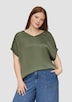 Fabricmix-Shirt im Loose Fit mit V-Ausschnitt