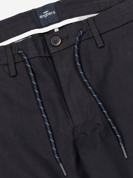 engbers Herren Chino mit Tunnelzug , Schwarz