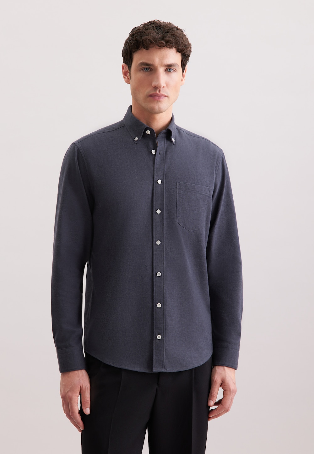 Herren Flanellhemd - Uni