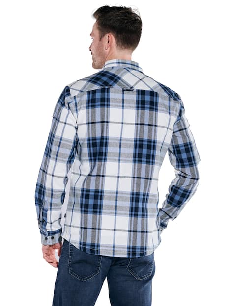 engbers Herren Overshirt kariert , Mittelblau
