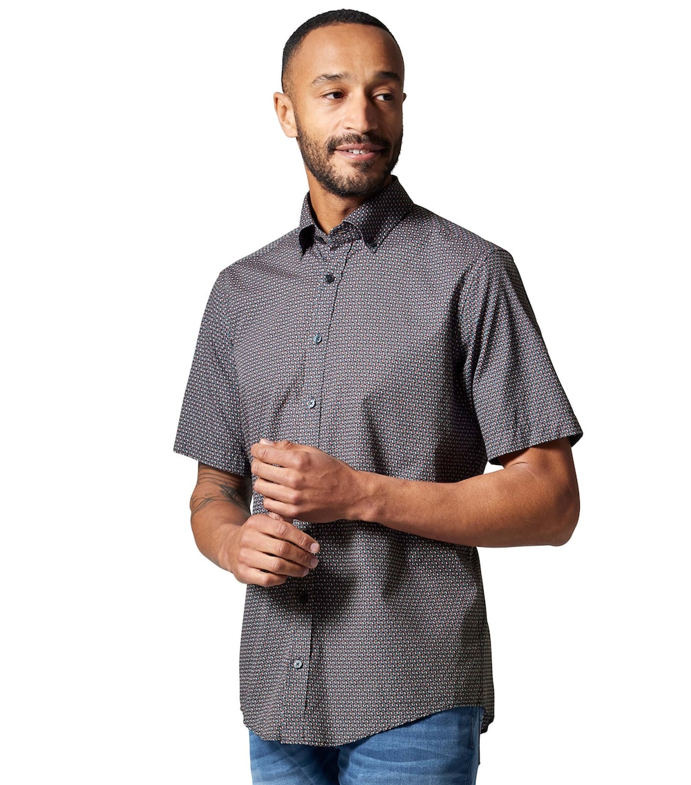 Freizeithemd Kurzarm Print Comfort Fit