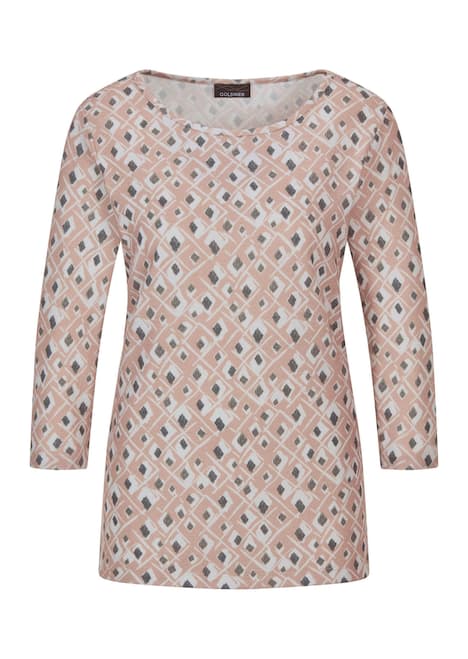 Halbarm Viskoseshirt im Allover-Design