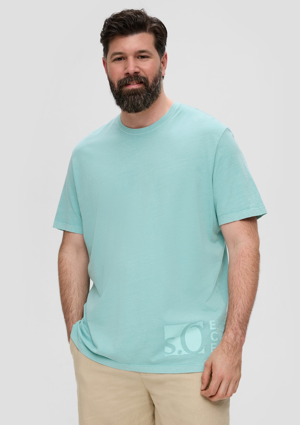 T-Shirt mit Label-Print