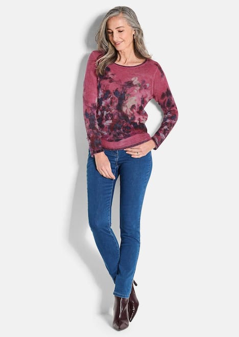 GOLDNER Gedessineerde pullover Tricot pullover met alpacawol