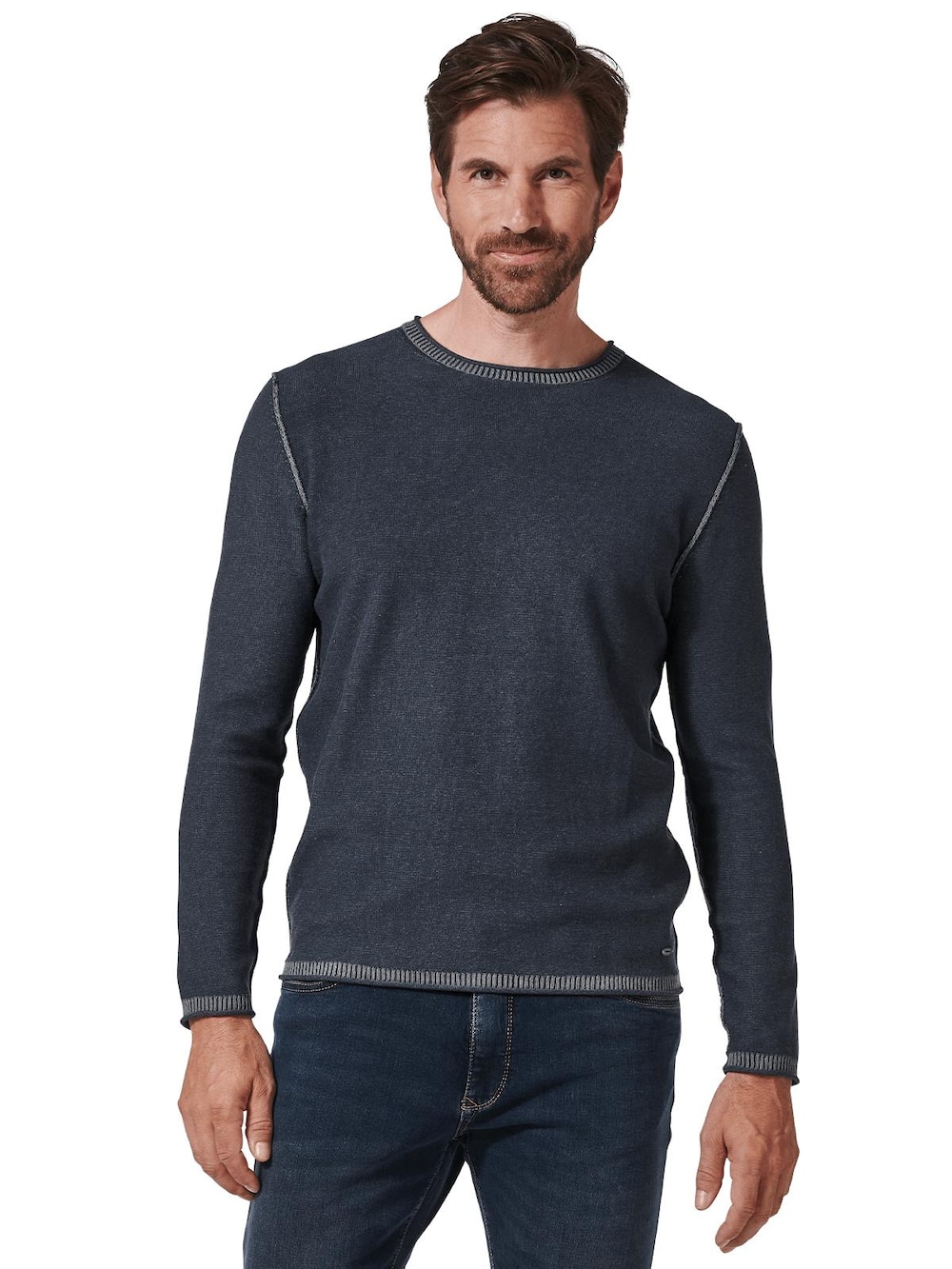 engbers Herren Pullover uni , Saphirblau