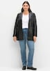 Leder-Jacke Langarm Reverskragen