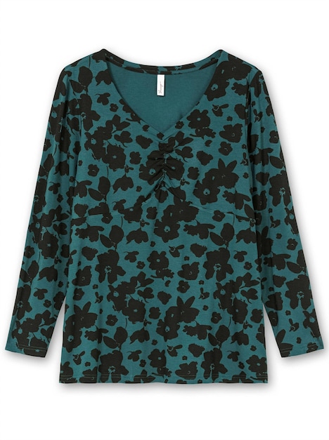 Langarmshirt Langarm Blumen Ohne Kragen
