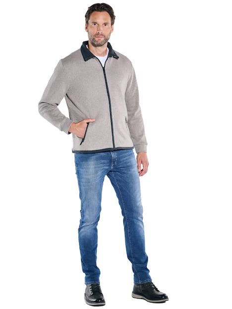 engbers Herren Sweatjacke meliert , Braunbeige