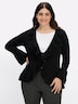 Strickjacke Shirtjacke mit Rüschen Langarm Umlegekragen