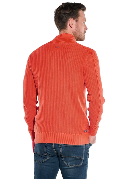 Herren Pullover Polokragen , Orange