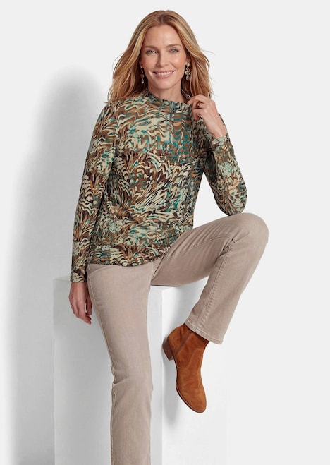 Shirt met opstaande kraag en lange mouwen