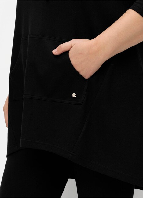 Sweatshirt Langarm Uni Stehkragen