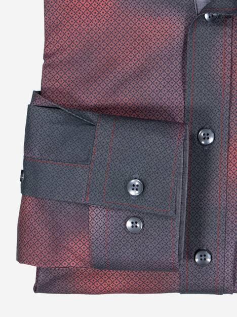 engbers Herren Langarm-Hemd gemustert , Dunkelrot