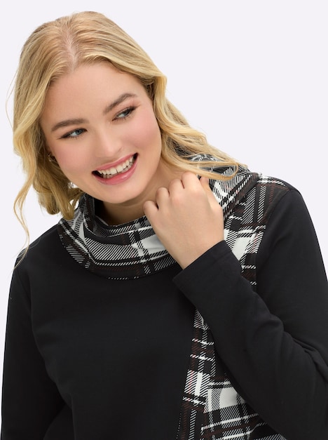 Sweatshirt Langarm Uni Schalkragen