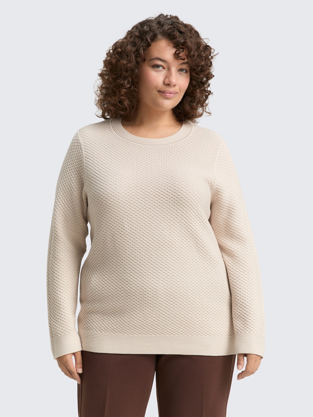 Tom Tailor Women PLUS Pullover & Strickjacken Plus Size - Loose Fit Strickpullover aus Baumwolle