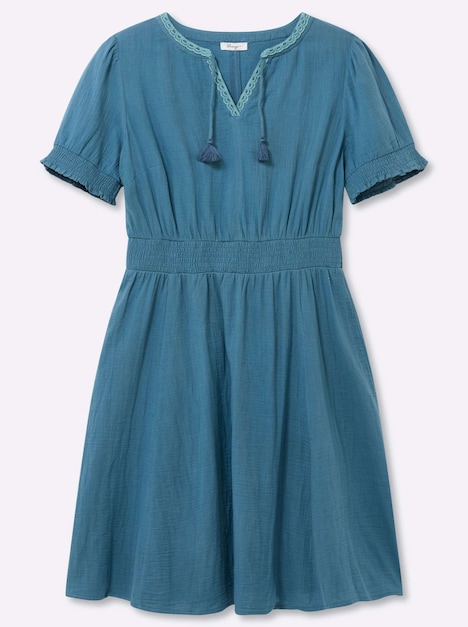Kleid Kurzarm Ohne Kragen