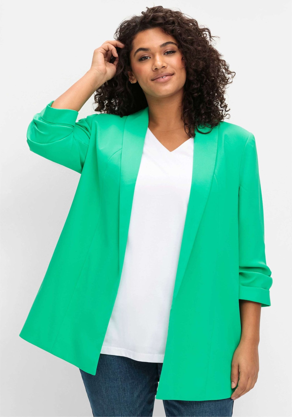 Longblazer Langarm Uni Schalkragen