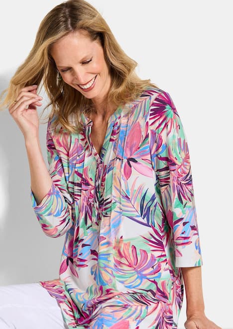 Sommertunika mit Palmenmuster