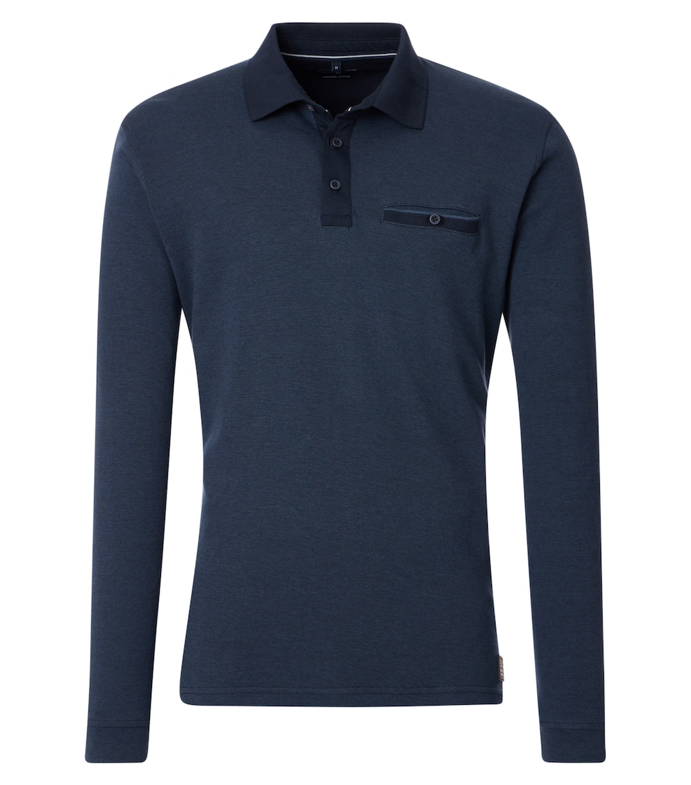 CASAMODA Polo-Shirt Langarm gestreift Basic