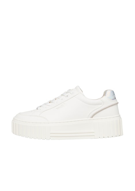 Sneaker mit Plateau-Sohle und Leo-Detail