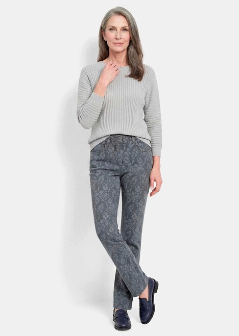 Slim Fit Jeans LOUISA mit Blumendruck