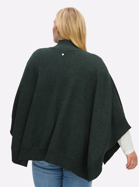 Poncho Ärmellos Jersey Rollkragen