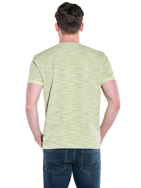 Herren T-Shirt gestreift , Hellgelb