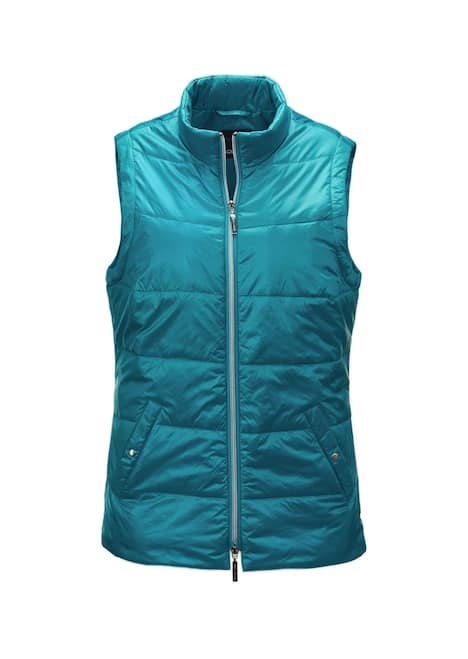 GOLDNER Gewatteerde bodywarmer Licht, doorgestikt vest met opstaande kraag