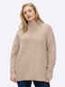 Pullover Langarm Jersey Meliert Stehkragen