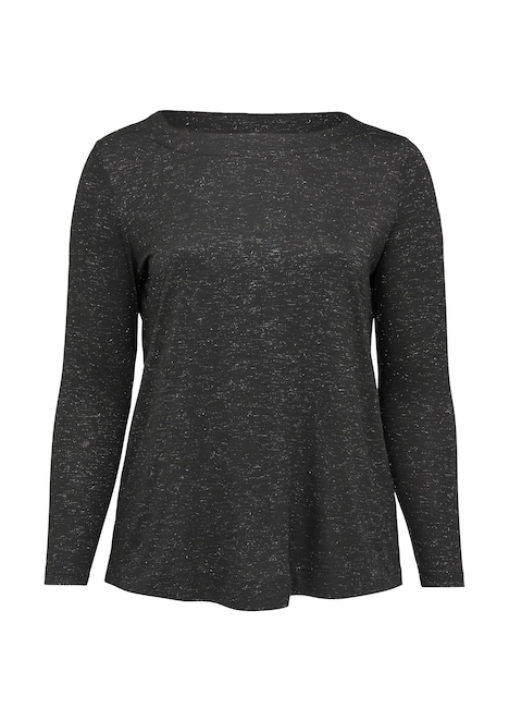 Langarm-Shirt mit Metallic-Garn-Effekt
