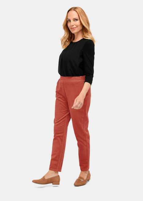 GOLDNER Corduroy broek met elastische tailleband Corduroy broek met elastische tailleband