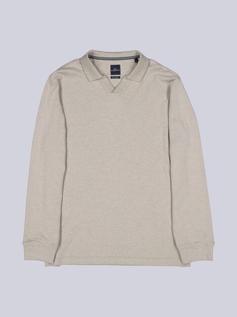 engbers Herren Polo-Shirt Langarm , Braunbeige