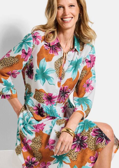 Blusenkleid mit Leo-Blumen-Muster