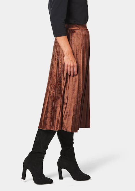 Plisseerock aus schimmerndem Samt