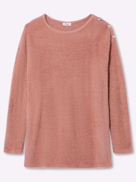 Langarm-Pullover Feinstrickpullover mit U-Boot-Ausschnitt Langarm