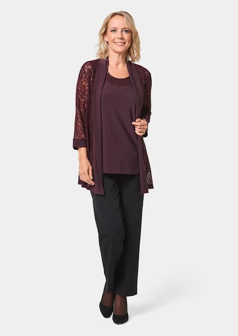 GOLDNER Set (kanten jasje en topje) Set van glinsterend kanten jasje en topje