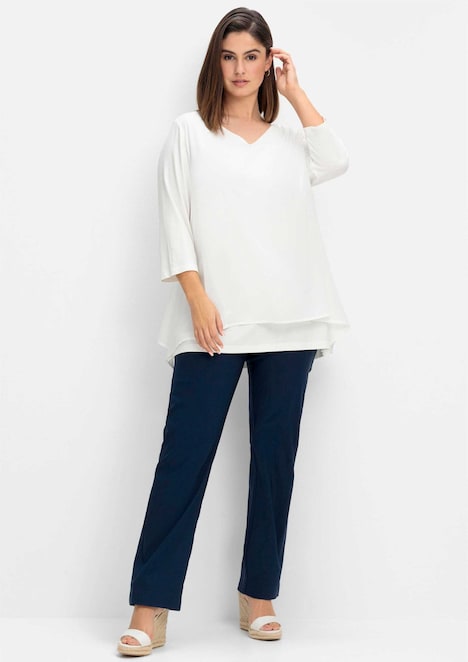 3/4-Arm-Shirt 3/4-Arm Uni Ohne Kragen