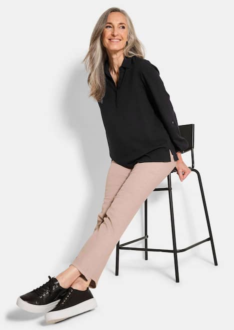 Zeitlose Viskosebluse mit Hemdkragen