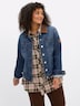 Jeans-Jacke Jeansjacke in leichter Waschung Langarm Fester Bund Hemdkragen